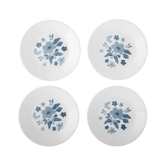 The Pioneer Woman by Corelle 4-Piece Appetizer Plate Set Evie Blue NWT - Picture 2 of 11